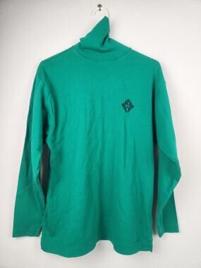 Vintage Ralph Lauren Green Turtleneck Shirt Long Sleeve Men Size Medium